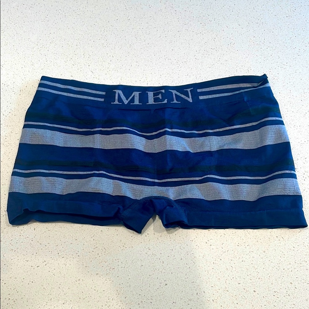 Men's Blue Striped Boxer Briefs
